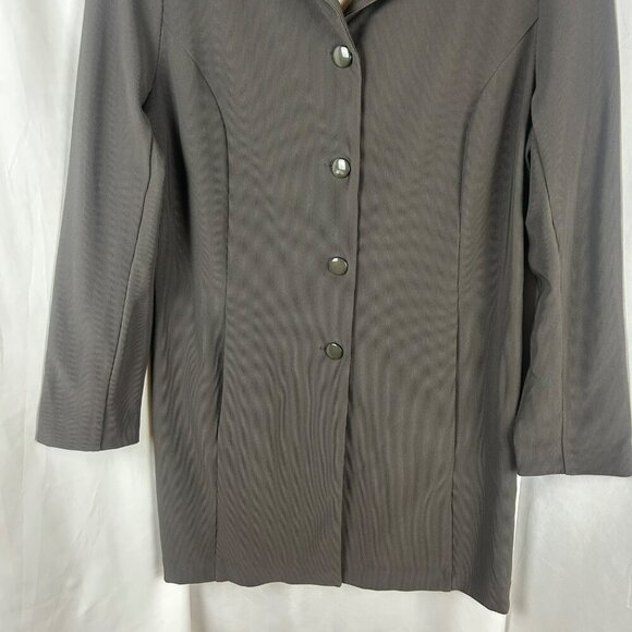 NEW Lynne Ritchie Long‎ Line Ribbed Jacket Women XL Green Gray Lagenlook Minimal - Picture 3 of 6